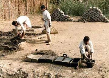 mud-brickmaking